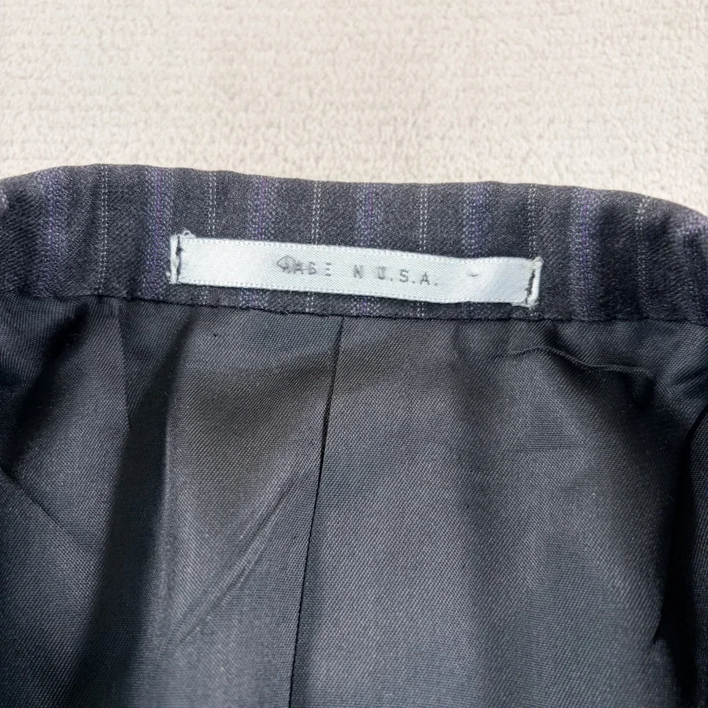VTG Hickey Freeman Suit Men 44R Gray Striped Wool Pleated Pants 38x28 USA Made